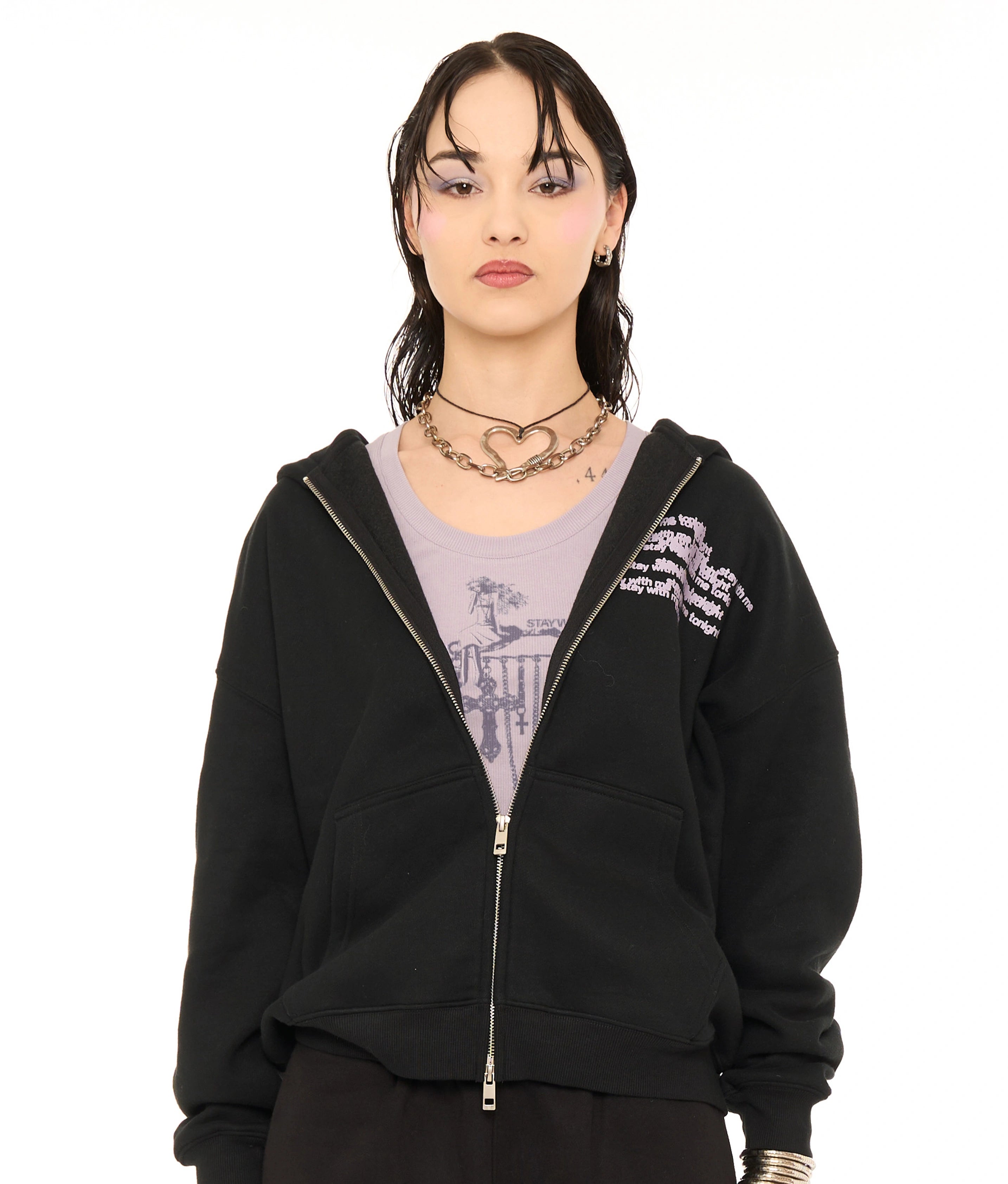 LAVENDER BUTTERFLIES ZIP UP HOODIE