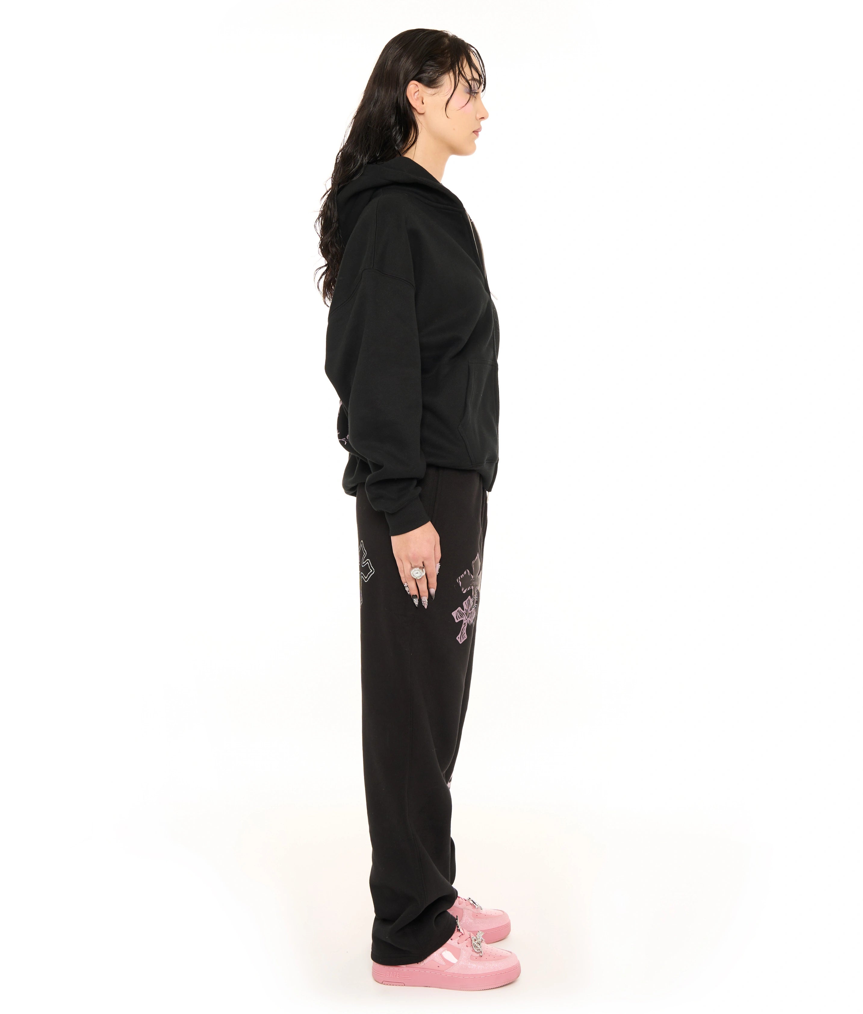 LAVENDER BUTTERFLIES ZIP UP HOODIE
