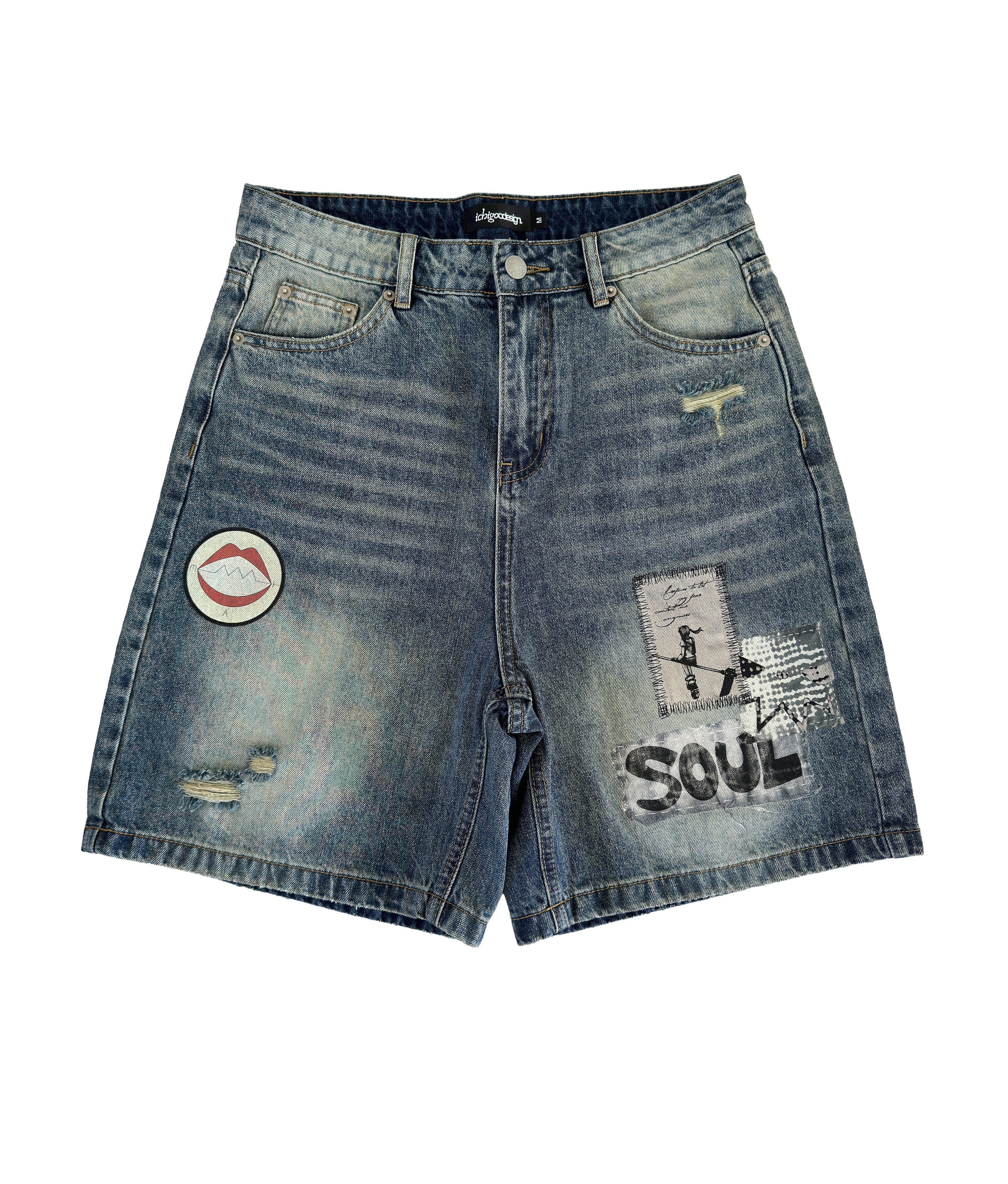 MIND UR SOUL DENIM SHORTS