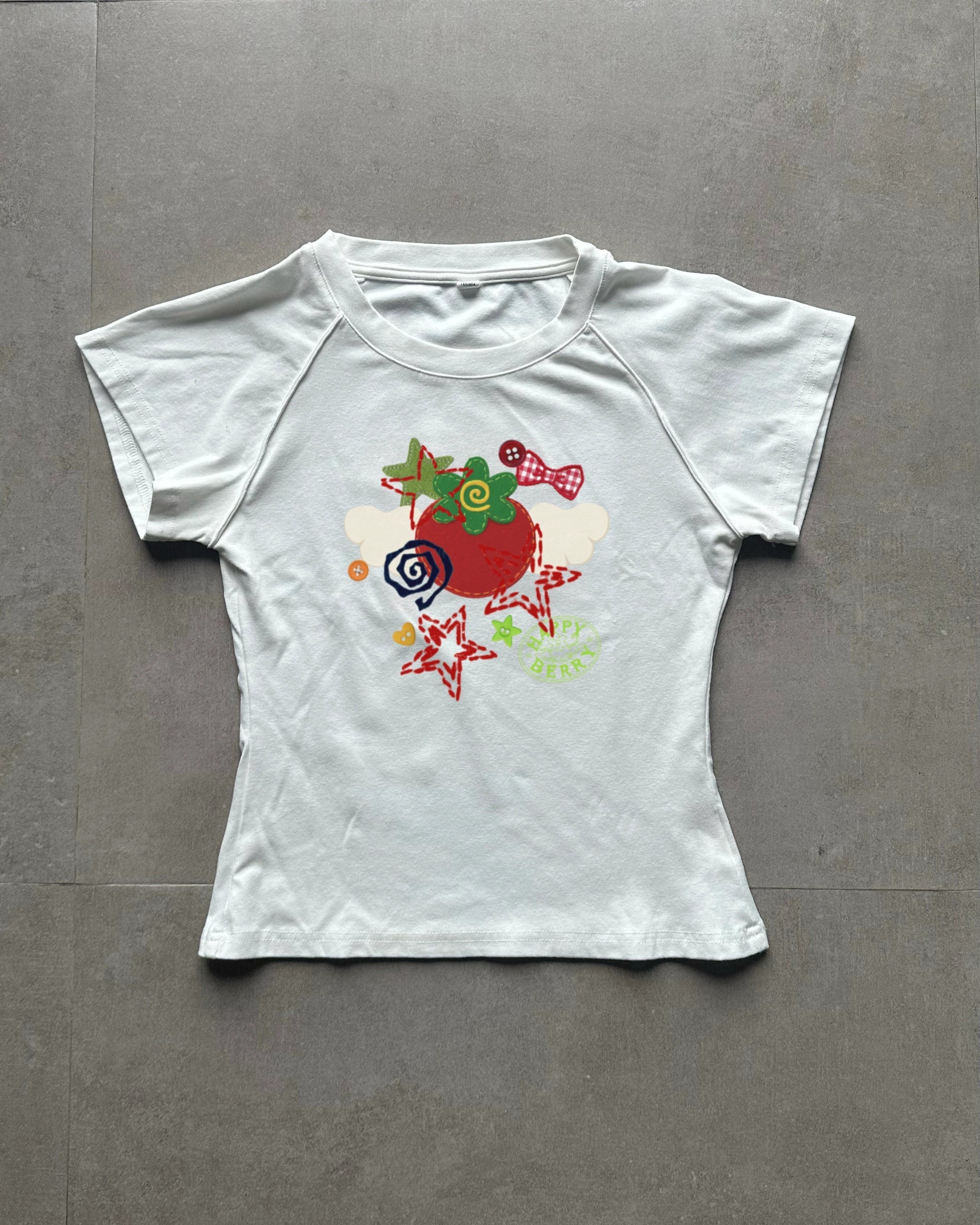 HAPPY PATCHWORK BABY TEE - ICHIGOODESIGN