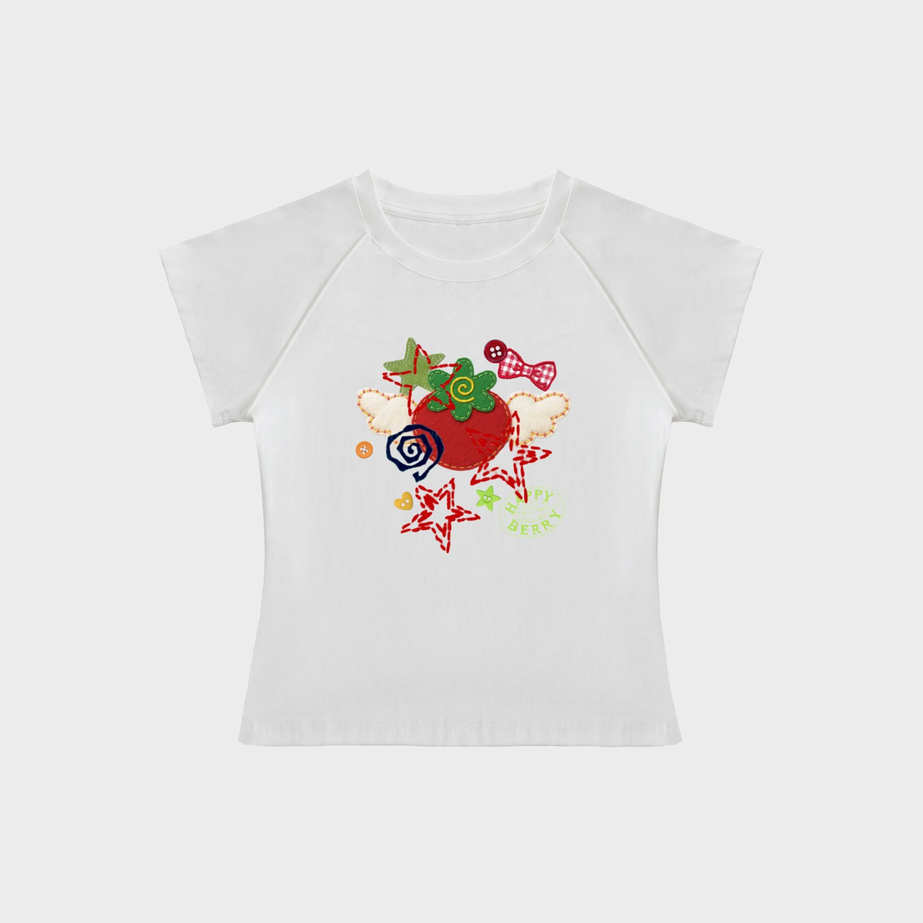 HAPPY PATCHWORK BABY TEE - ICHIGOODESIGN