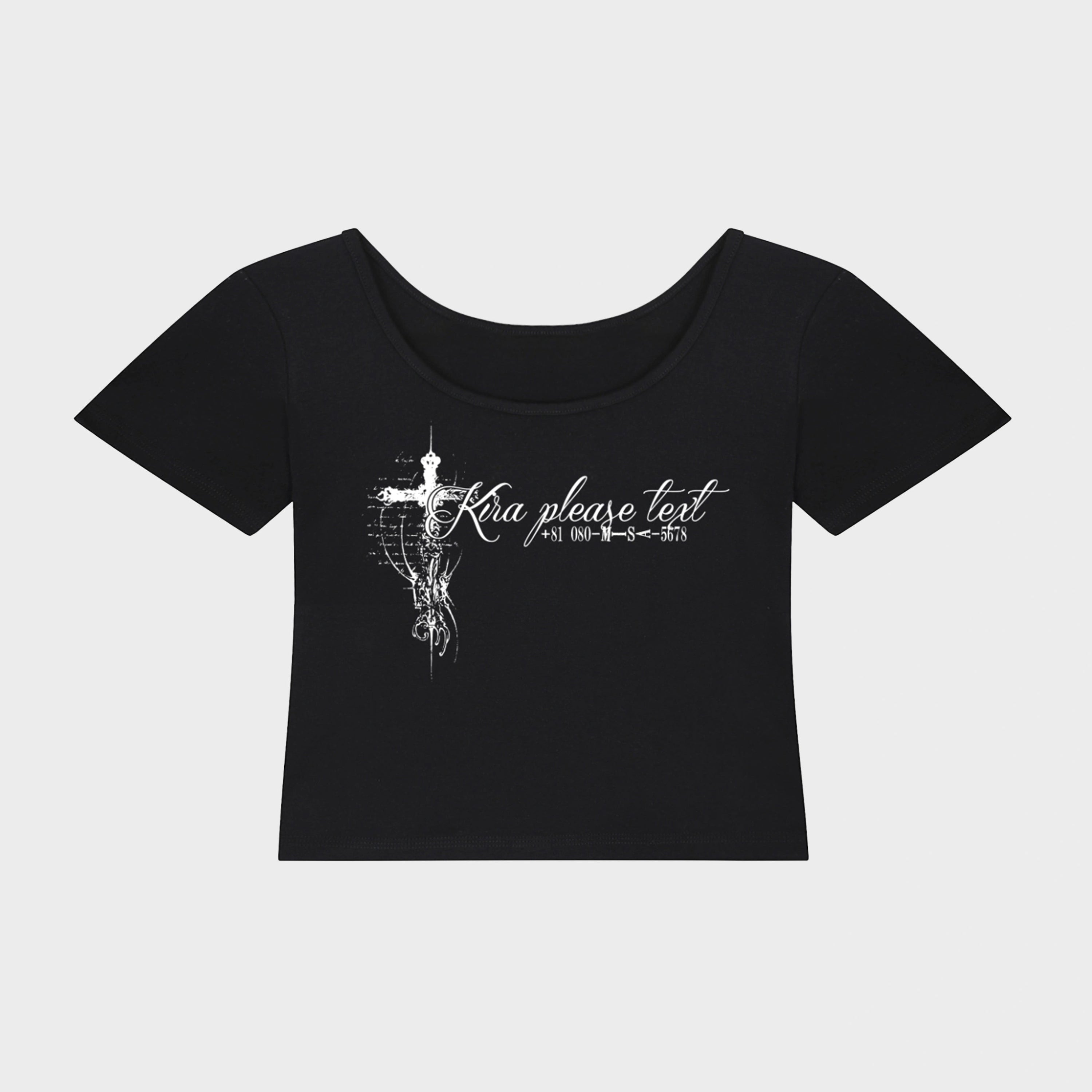 KIRA, TEXT ME! CROP TEE - ICHIGOODESIGN