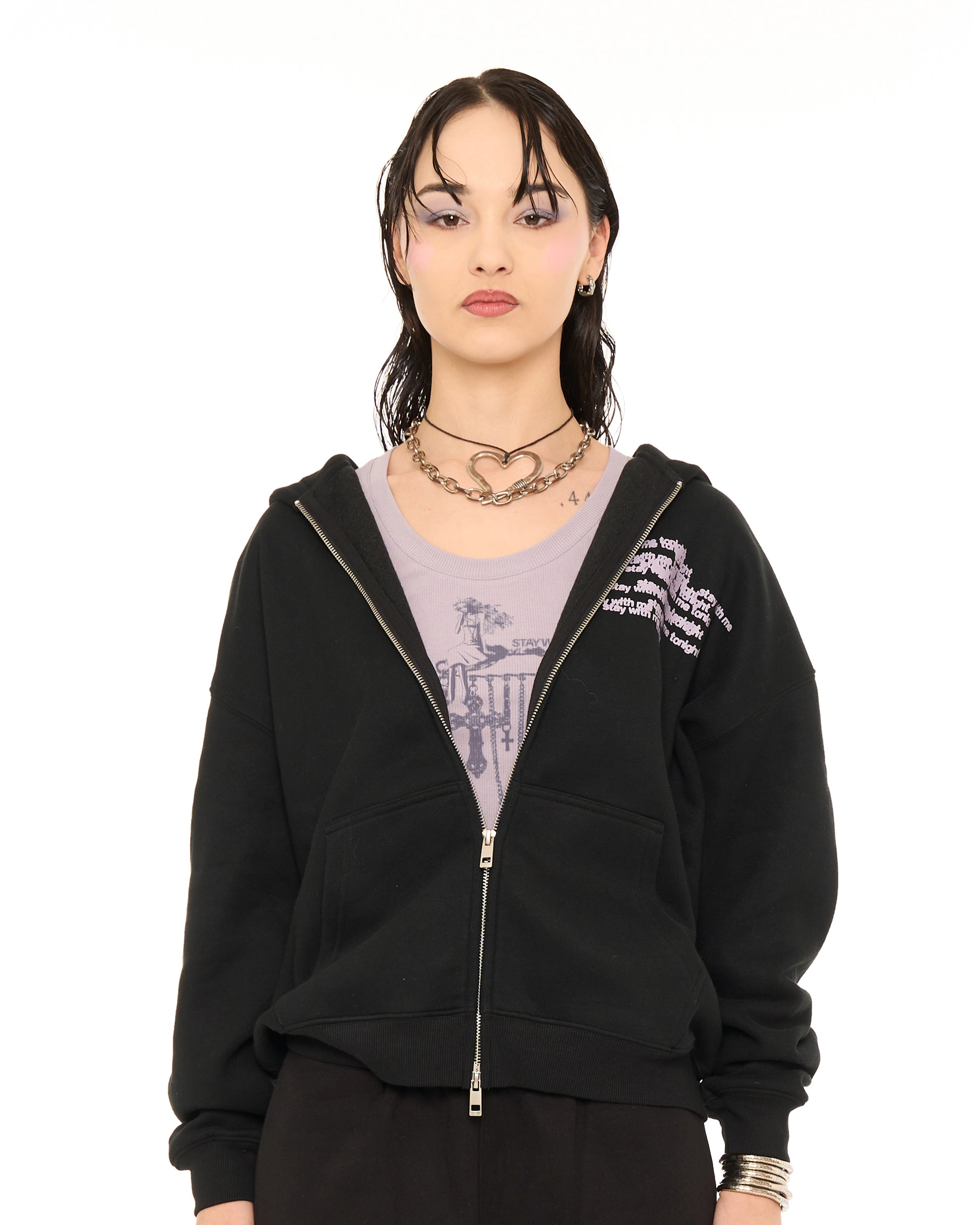 LAVENDER BUTTERFLIES ZIP UP HOODIE