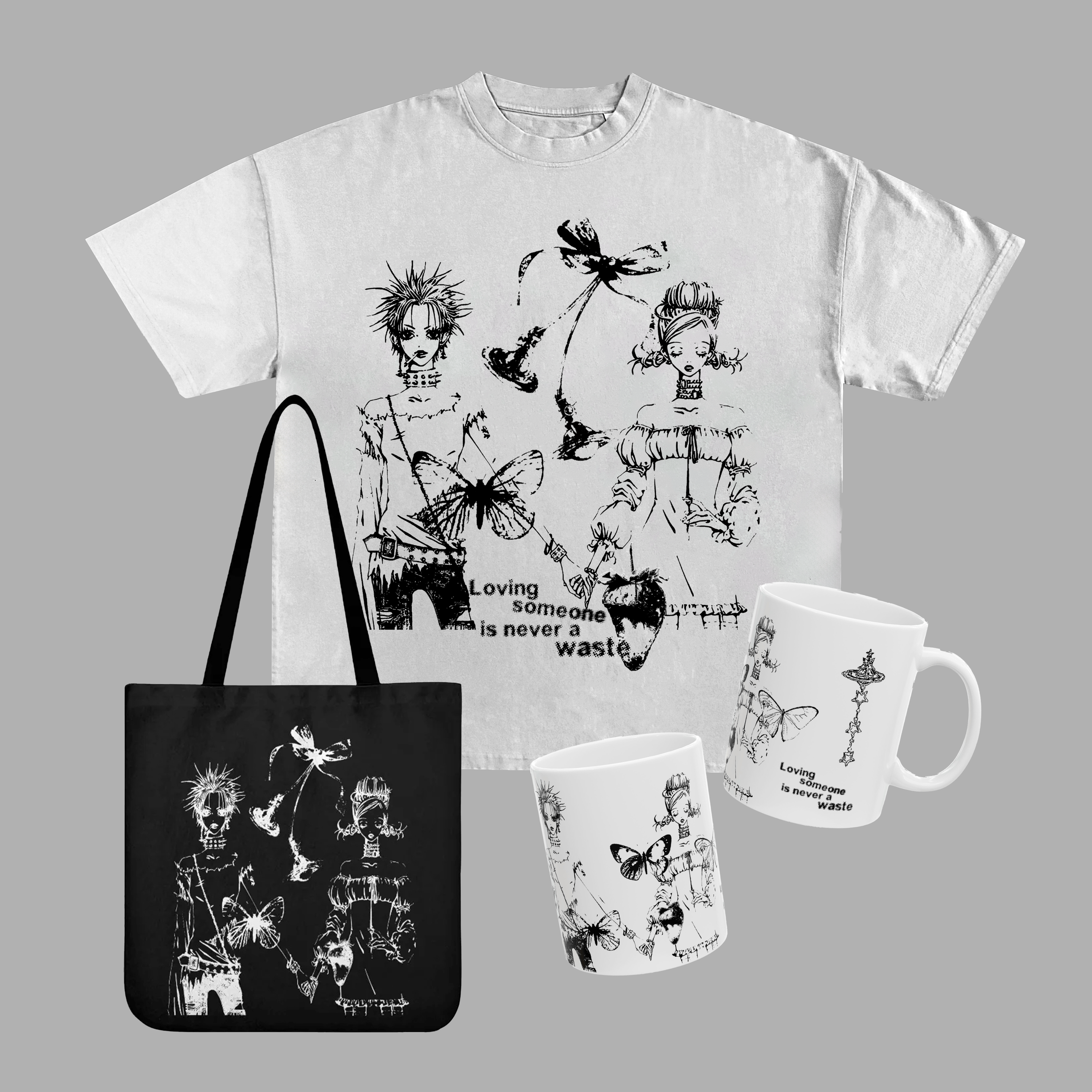 LIMITED EDITION - NANA LOVING SOMEONE TEE, TOTE BAG & MUG BUNDLE - ICHIGOODESIGN