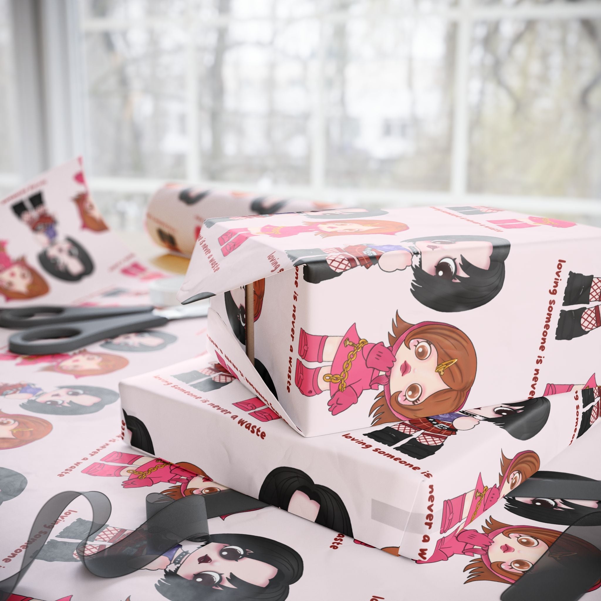 NANA AND HACHI DOLLS WRAPPING PAPER - ICHIGOODESIGN