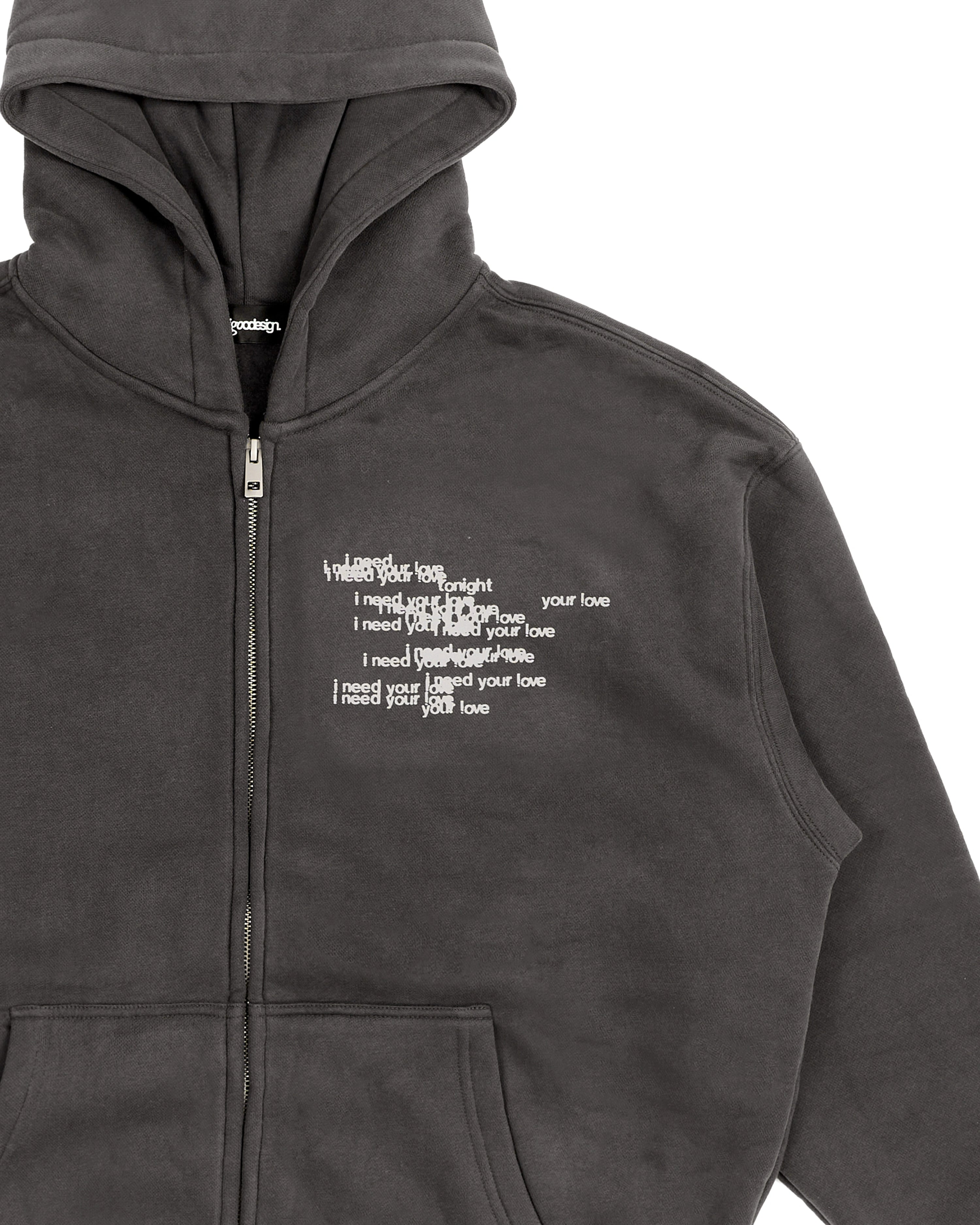 WHITE ROSES ZIP UP HOODIE