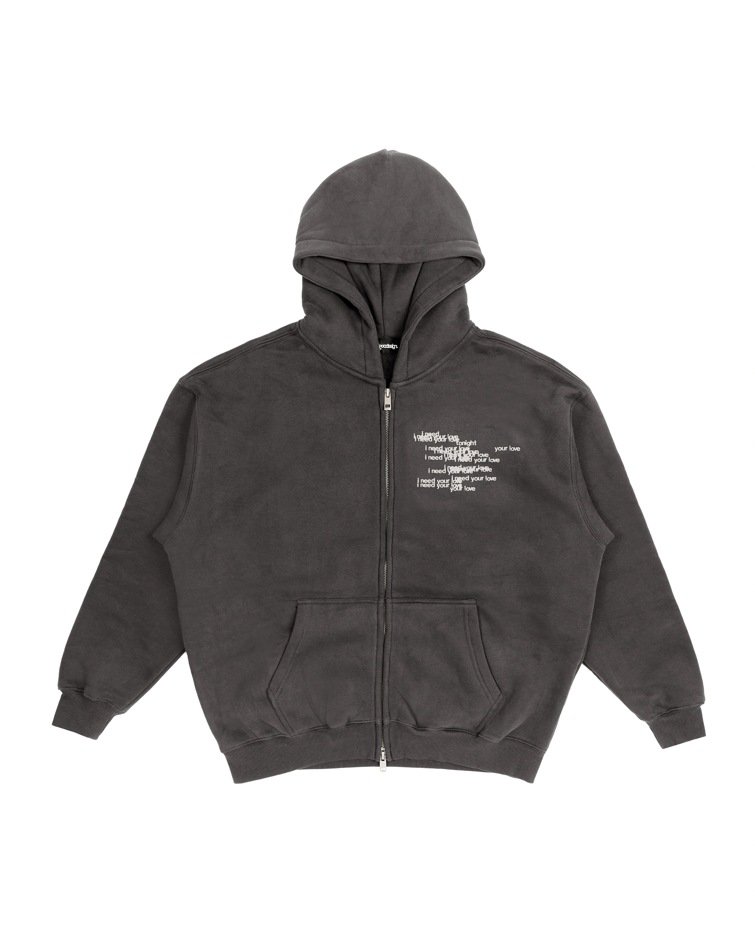 WHITE ROSES ZIP UP HOODIE